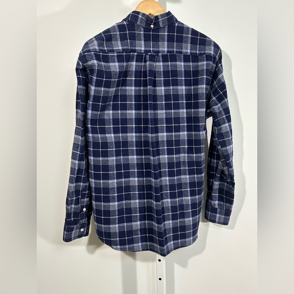 Gitman Bros Vintage Navy Plaid Flannel Shirt XL Made in USA - Picture 2 of 5